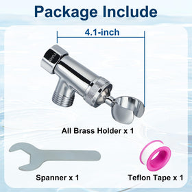 YUHX chrome-finish brass bracket fit for most handheld heads