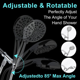 YUHX universal pivot ball tilts up to 85 degrees for ideal spray angle