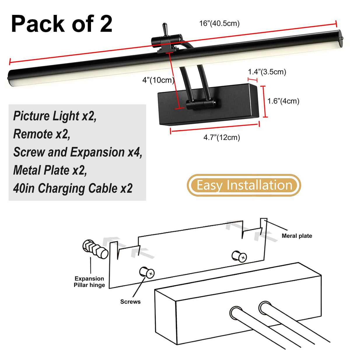 Yuichoy all-metal picture light adds durability and premium finish