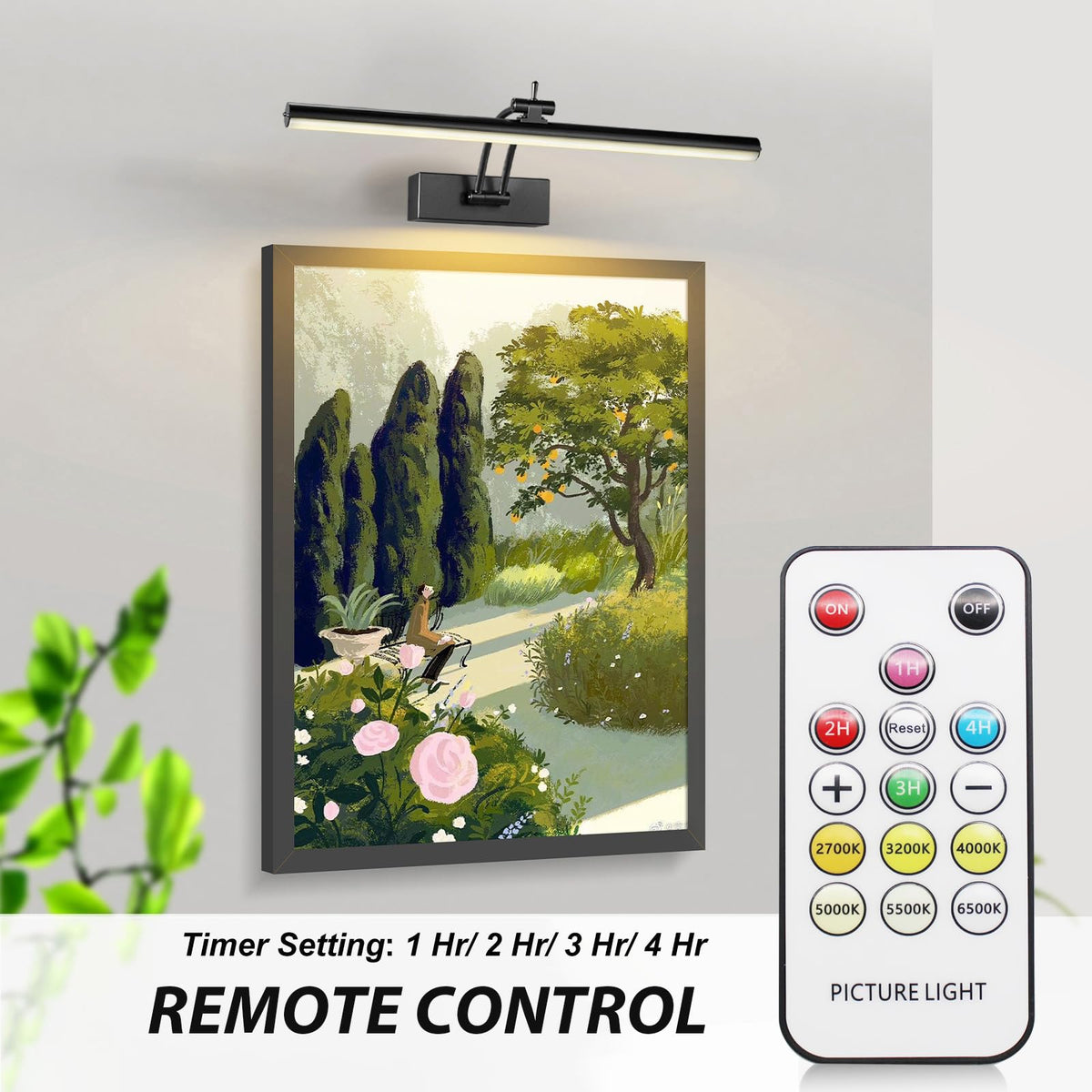 Yuichoy picture light mounted on wall with rotatable head for flexible positioning
