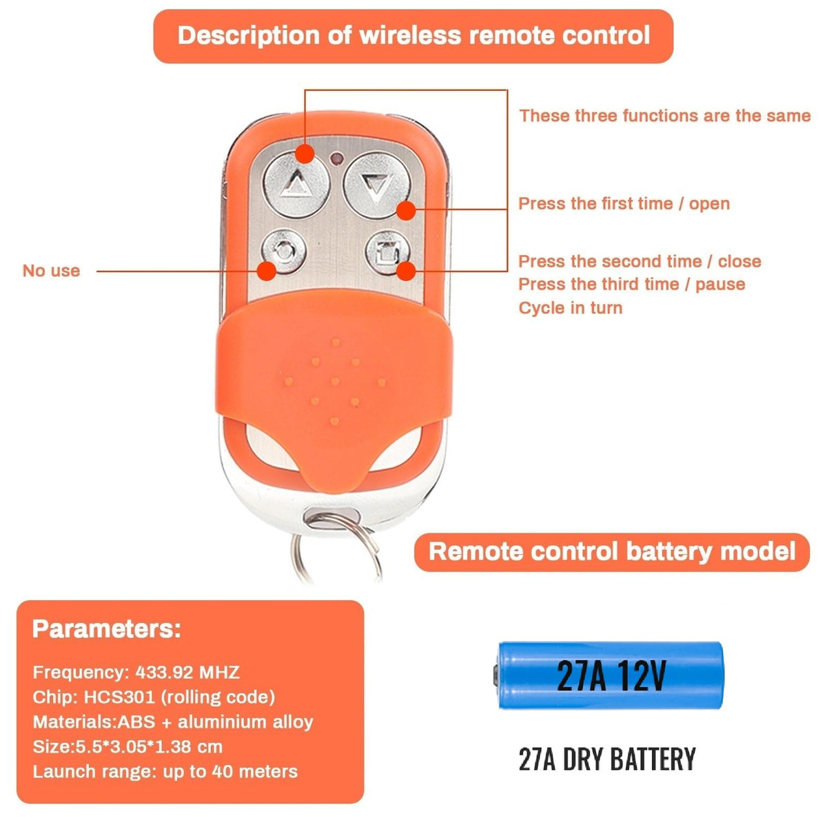 Yulatik frequency 433.92MHz compatibility note for setup