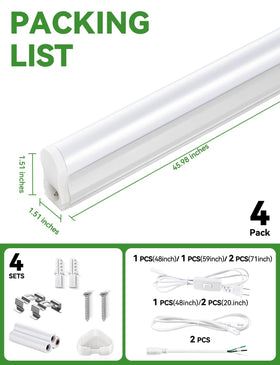 YULINKCO 4FT LED shop light installation kit for quick mounting
