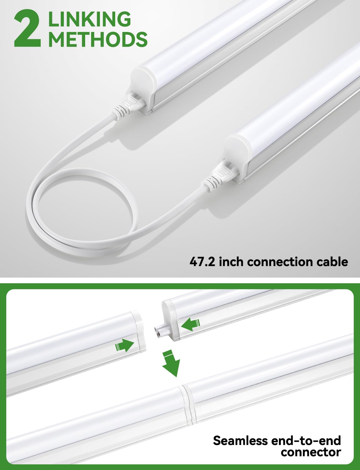 YULINKCO 4FT LED shop light linkable end for scalable layouts