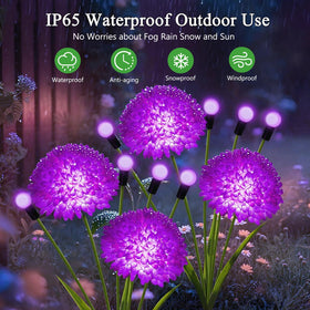 Yulloyello 24‑LED lights brighten outdoor decor during evenings.