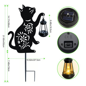 Yulloyello two-pack solar cat lights illuminate gardens automatically.