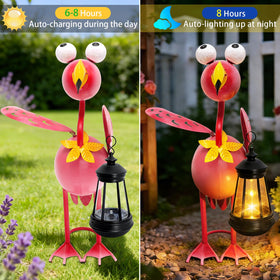 Yulloyello dusk-to-dawn-flamingo-light automatically illuminates outdoor spaces.