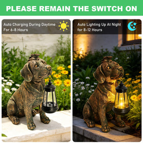 Yulloyello garden dog ornament enhancing a lawn with whimsy.