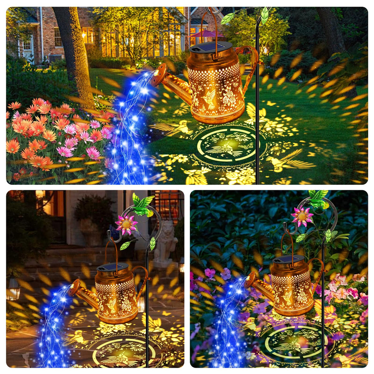 yulloyello garden lights with butterfly patterns, romantic patio charm