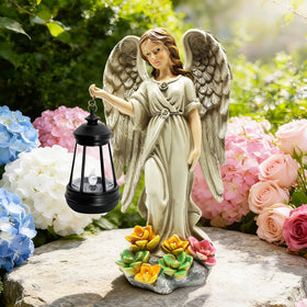 Gift-ready Yulloyello solar angel statue boxed for gifting