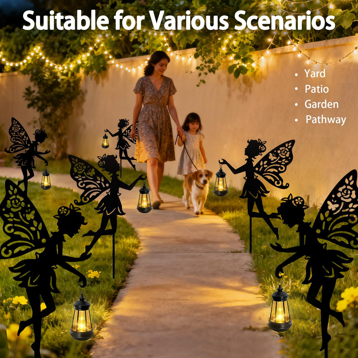 Yulloyello hanging fairy tree installation creates twinkling yard charm.