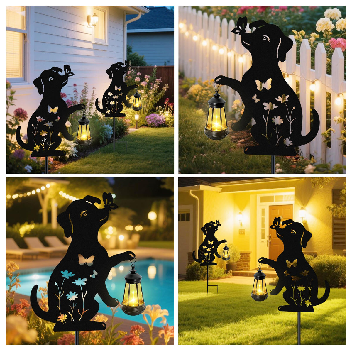 Yulloyello hanging lantern adds ambient garden light under starlit skies.