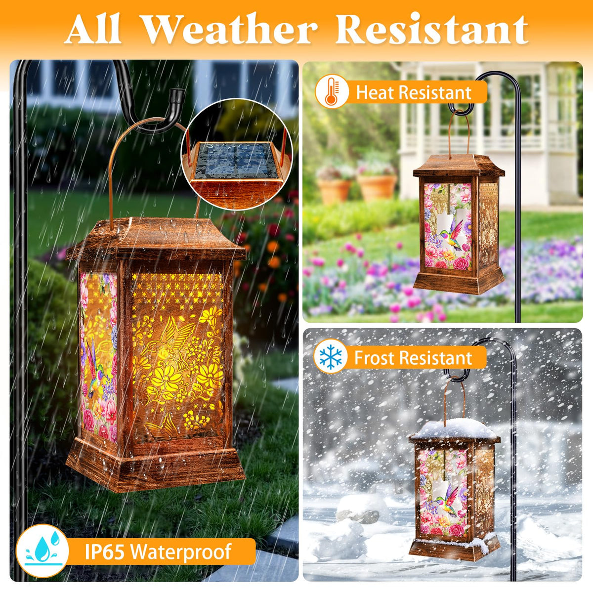 Yulloyello hummingbird solar lantern garden-path setup brightens walkways and borders.