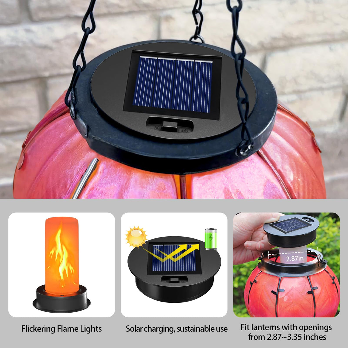 Yulloyello IP55 waterproof coating keeps outdoor lanterns protected in rain.