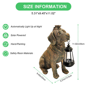 Yulloyello Labrador garden statue visible in sunlight for outdoor appeal.