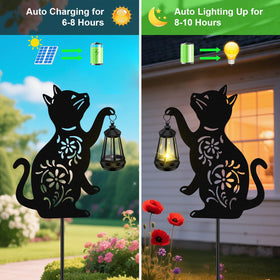 Yulloyello waterproof garden decor adds warm amber glow.