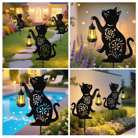 Yulloyello cat lover gift decor for patios and pathways.