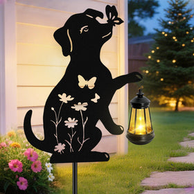 Yulloyello solar lights outdoor stakes illuminate paths with warm amber glow.