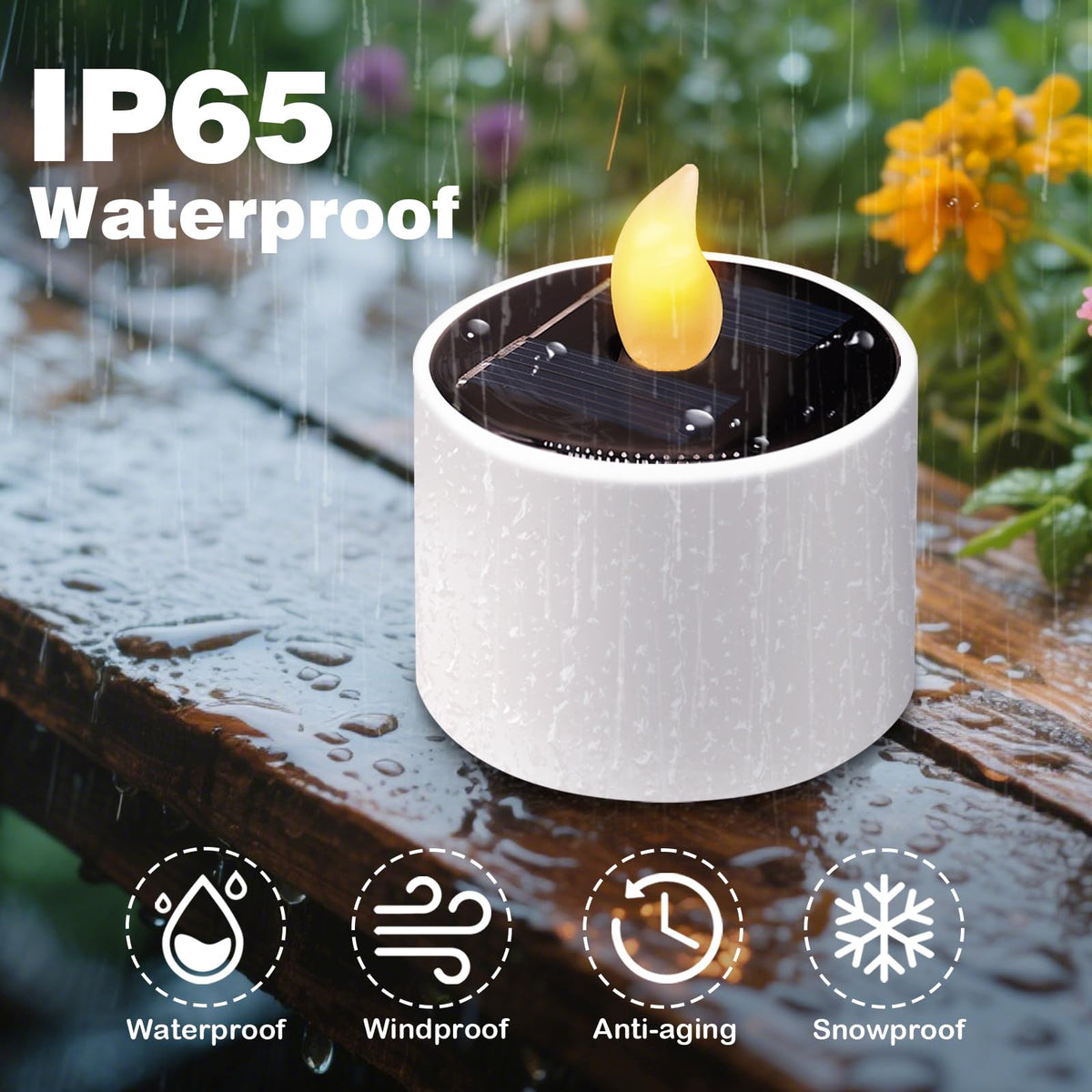 Yulloyello flameless tea lights offer safe outdoor lighting in rain