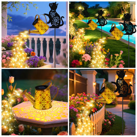 Yulloyello solar watering can lights IP65 weatherproof design withstands rain.
