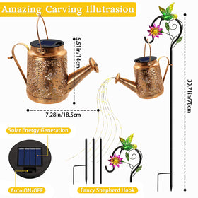 Yulloyello solar watering can lights feature sunflower pattern projection for romantic yard ambience.