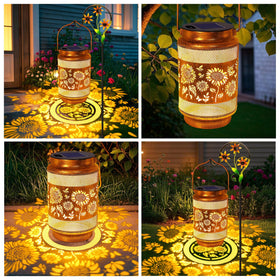 Yulloyello metal lantern resists rust for year-round use.