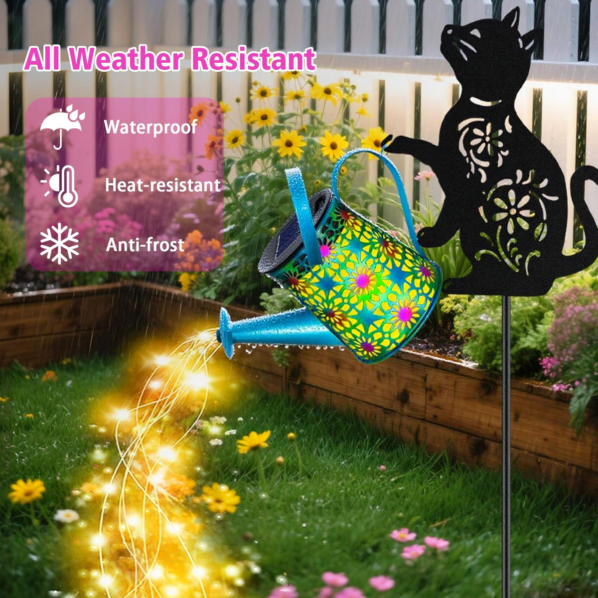 Yulloyello Watering can cascading-light adds playful glow along walkways