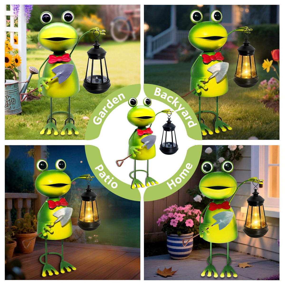 yulloyello weatherproof metal frog garden statue resisting rain and sun