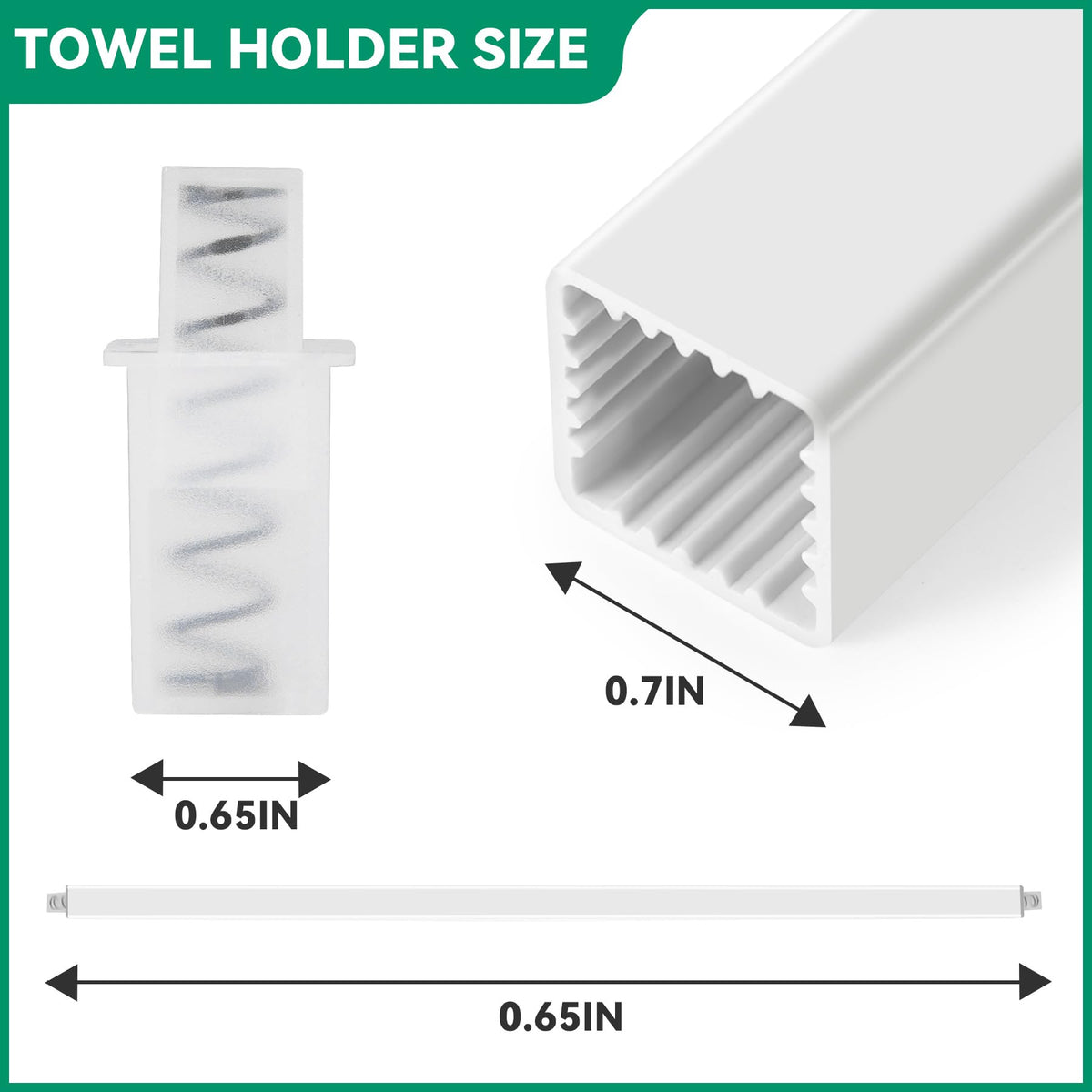 YullSorom towel bar spring-end design enables tool-free replacement during installation.