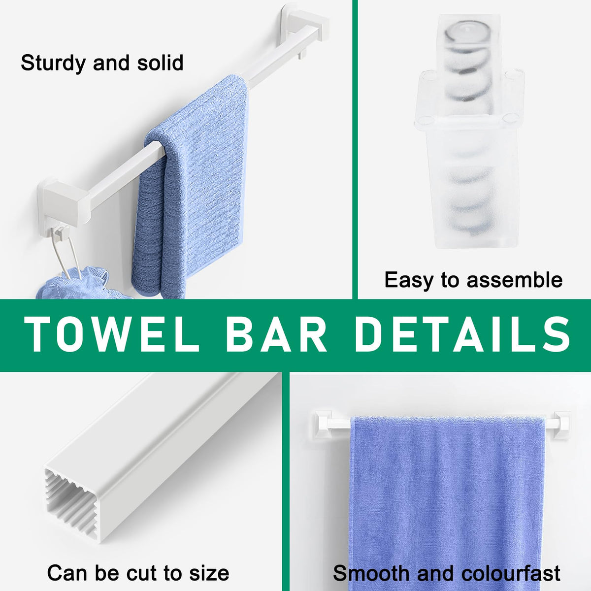 YullSorom towel bar fits bathrooms, kitchens, and laundry rooms for simple storage.