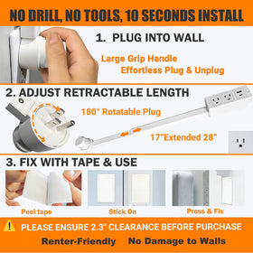 YULUDZSW easy-install design shows tool-free mounting without wall damage