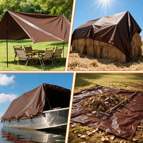 Yumatum UV-blocking tarp minimizes sun damage to covered items.