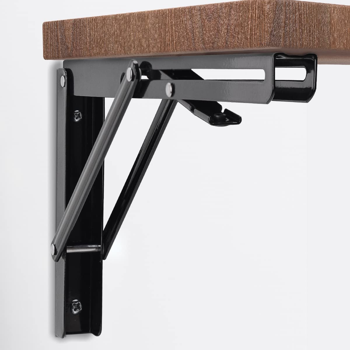 YUMORE black finish bracket detail highlights smooth scratch resistance.