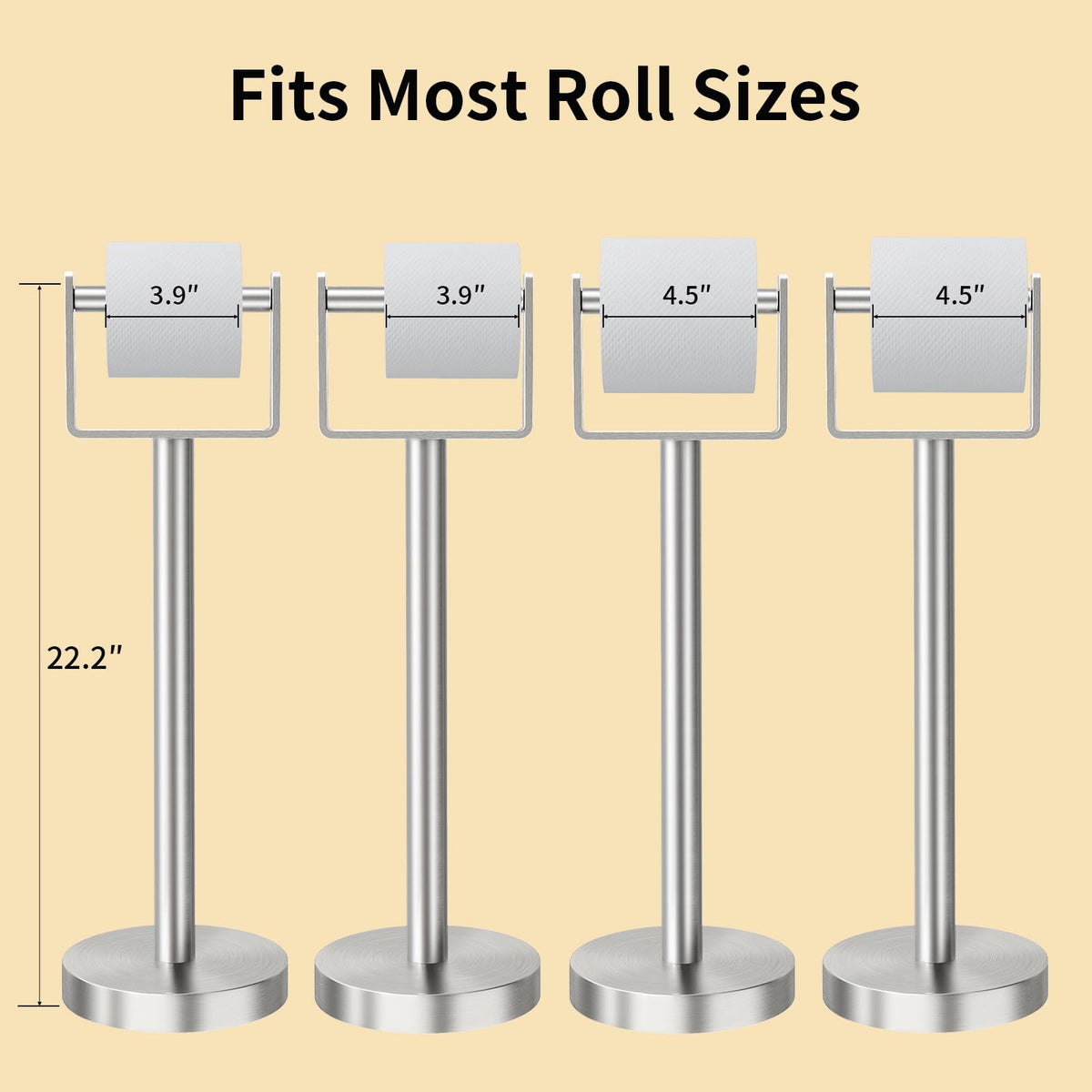 YUMORE dimensions accommodate common roll sizes without crowding nearby cabinets.