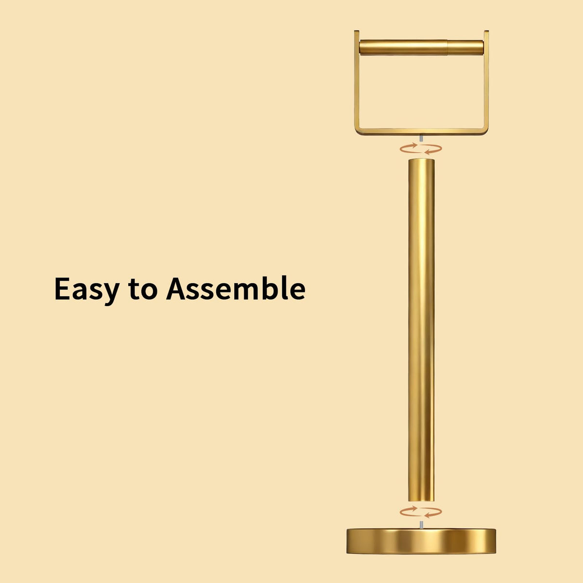 YUMORE floor-standing toilet paper holder keeps floors tidy.