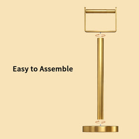 YUMORE floor-standing toilet paper holder keeps floors tidy.