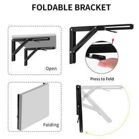 YUMORE folding bracket release arm shows smooth 90-degree folding.