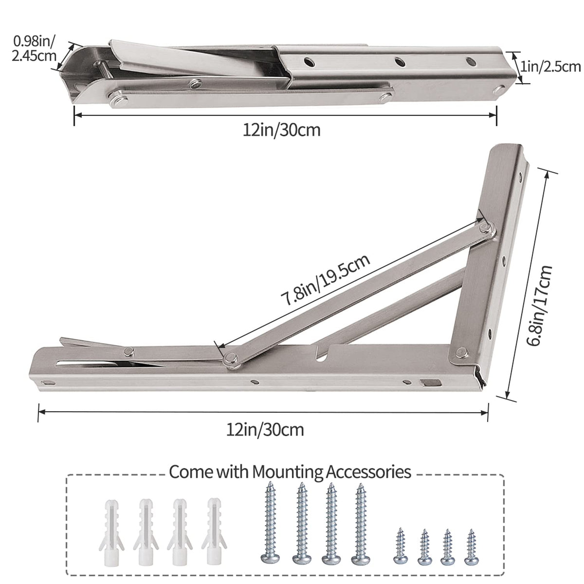 YUMORE folding shelf brackets ideal for garage or workshop shelves