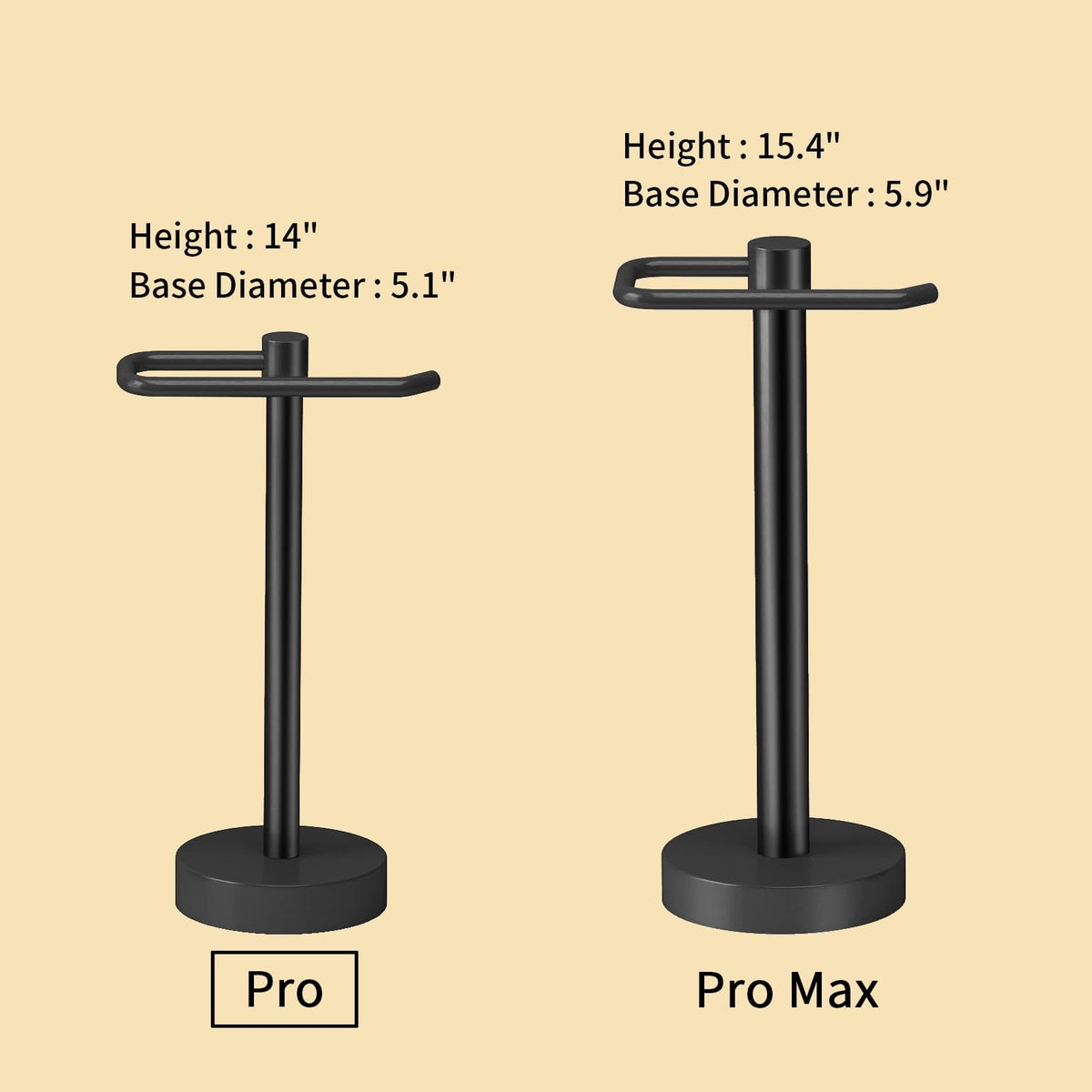 YUMORE hand towel holder stand matte black finish adds modern style to bathrooms and kitchens.