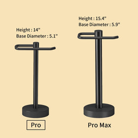 YUMORE hand towel holder stand matte black finish adds modern style to bathrooms and kitchens.