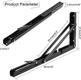 YUMORE heavy-duty L-bracket close-up shows smooth black finish
