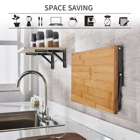 YUMORE bracket supports portable bar table on pony wall.