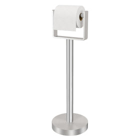 YUMORE free-standing toilet paper holder with a stable weighted base for reliable bathroom use.