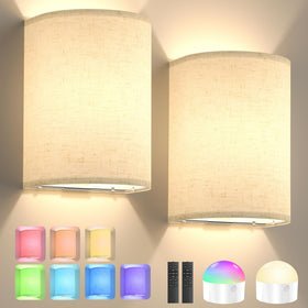 Yunaking battery-operated wall sconce with removable magnetic bulbs for charging