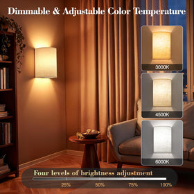 Yunaking dimmable LED wall sconce with seven colors and white modes
