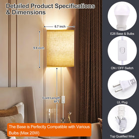 Yunaking wall sconce with double mounting options for easy setup.