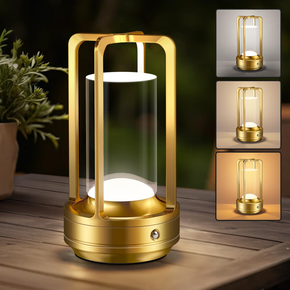 Yunaking rechargeable table lamp with aluminum die-cast frame offers elegant indoor lighting.