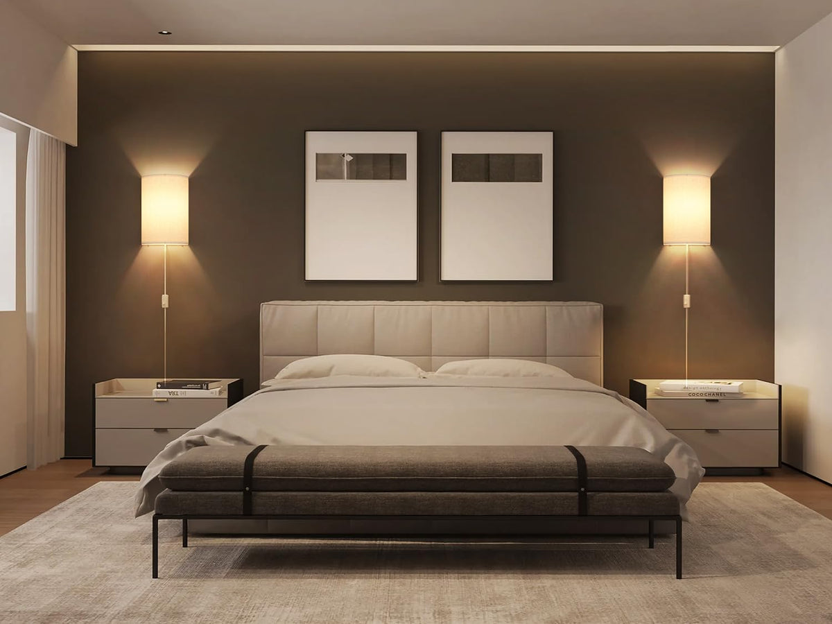 Yunaking wall sconce with UL-certified plug ensures safe, reliable operation