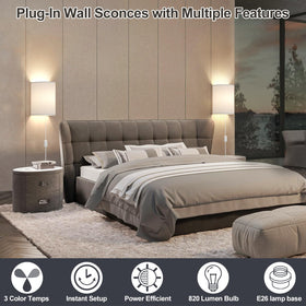 Yunaking wall sconce demonstrates drill or adhesive mounting for flexible decorating options