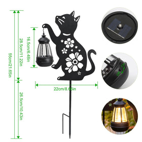 YUNLINGAA cat lantern casting warm amber glow along garden path