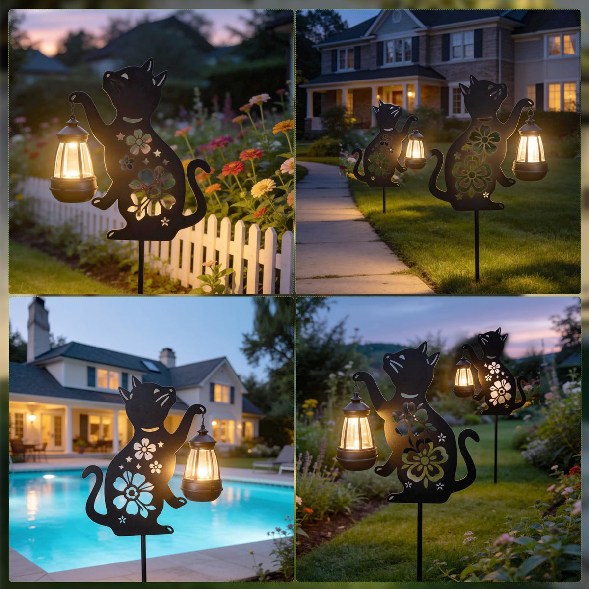 YUNLINGAA hanging cat lantern brightening porches and balconies